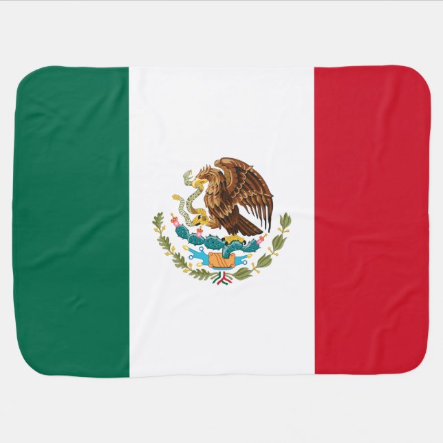 Mexican Flag - Flag of Mexico Baby Blanket (Horizontal)