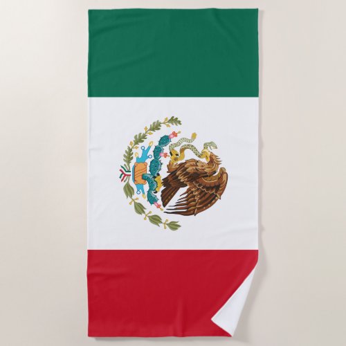 Mexican Flag _ Flag of Mexico Beach Towel