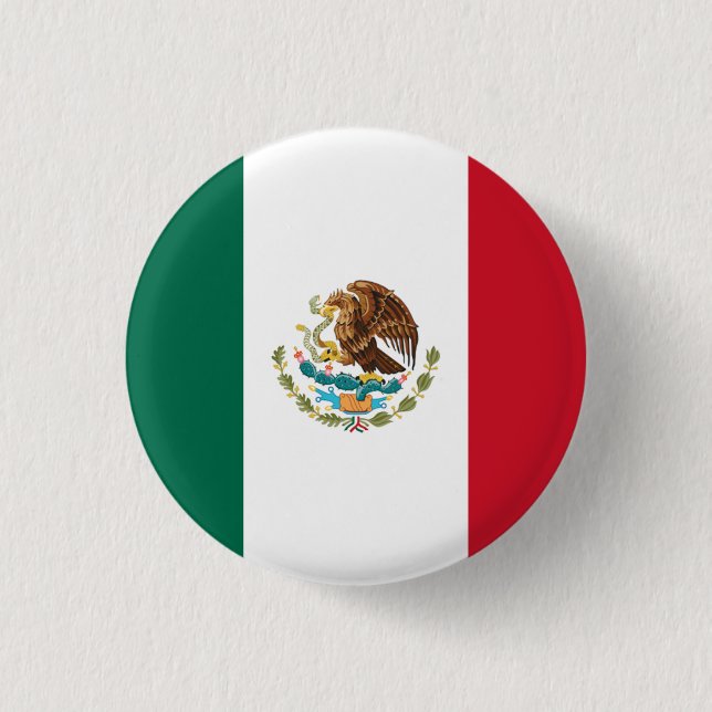Mexican Flag, Flag of Mexico Button (Front)