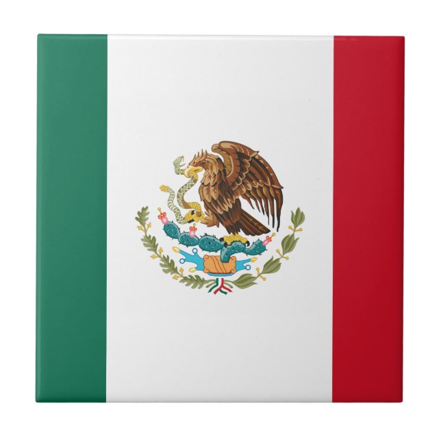 Mexican Flag - Flag of Mexico Ceramic Tile (Front)