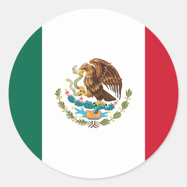 Mexican Flag - Flag of Mexico Classic Round Sticker (Front)
