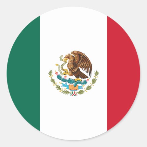 Mexican Flag Flag of Mexico Classic Round Sticker
