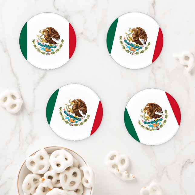 Mexican Flag - Flag of Mexico Coaster Set (In Situ)