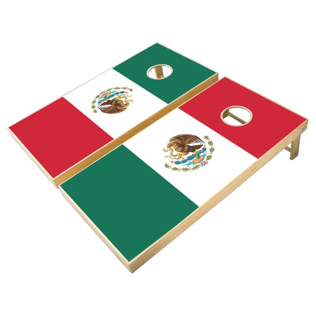 Mexican Flag - Flag of Mexico Cornhole Set (Angled)