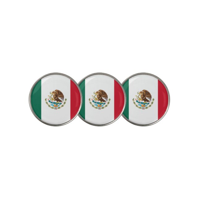 Mexican Flag - Flag of Mexico Golf Ball Marker (3 Up)