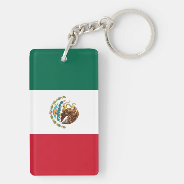 Mexican Flag - Flag of Mexico Keychain (Back)