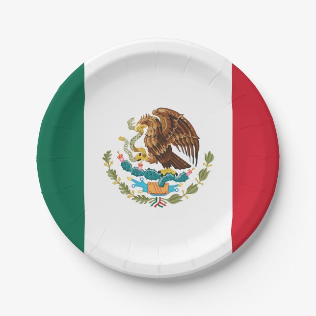 Mexican Flag - Flag of Mexico Paper Plates (Front)