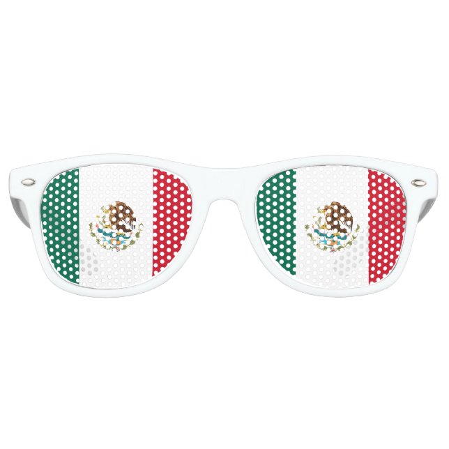 Mexican Flag - Flag of Mexico Retro Sunglasses (Front)