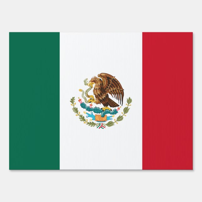 Mexican Flag - Flag of Mexico Sign (Back)