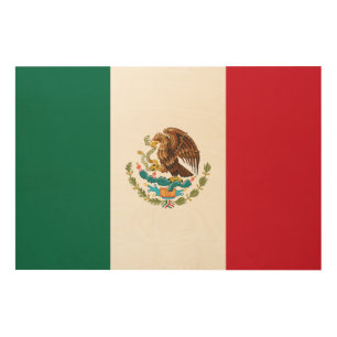 Mexican Flag - Flag of Mexico Wood Wall Art