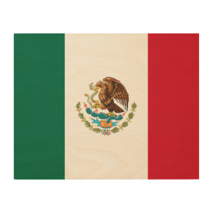 Mexican Flag - Flag of Mexico Wood Wall Art