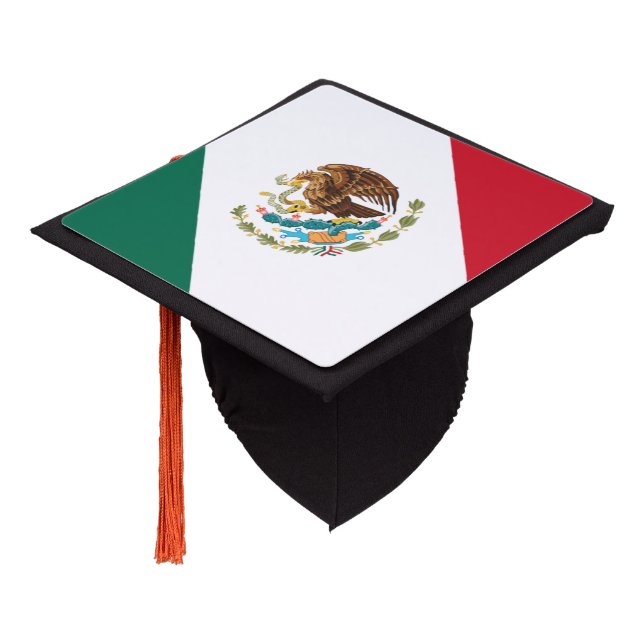 Mexican flag graduation cap topper (Angled)