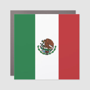 Mexican Flag Green White Red Mexico Patriotic Car Magnet