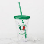 Mexican Flag Heart Personalized Acrylic Tumbler