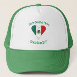 Mexican Flag Heart Personalized  Trucker Hat