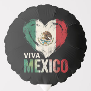 Mexican Flag Heart Viva Mexico Independence Day Balloon