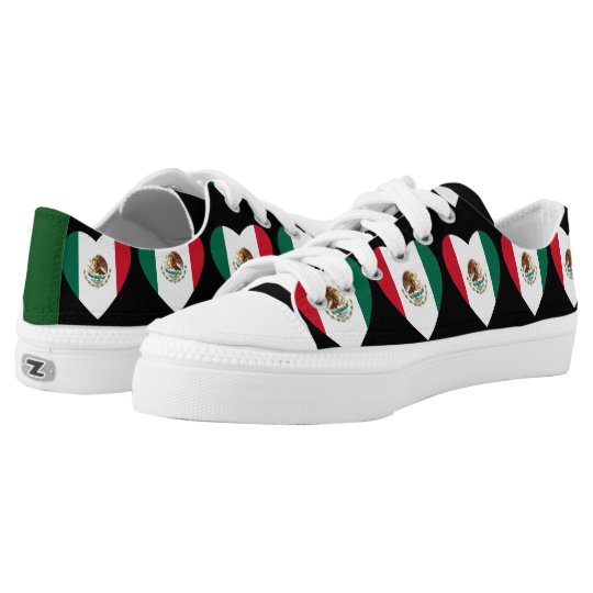 Mexican flag hearts tennis shoes