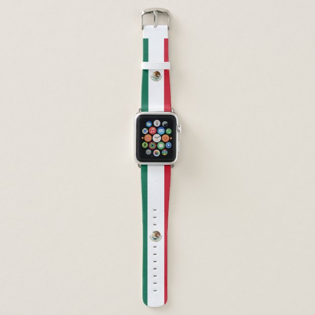 Mexican Flag Independence Day Mexico Apple Watch Band (Front)