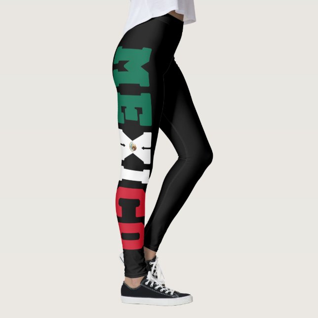 Mexican Flag Independence Day Mexico Leggings (Right)