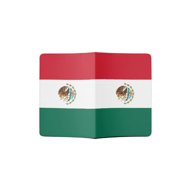 Mexican Flag Independence Day Mexico Passport Holder (Opened)