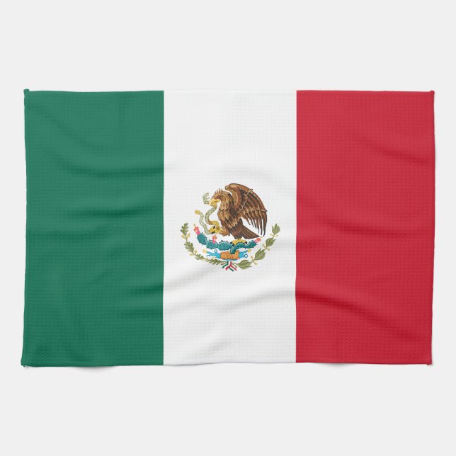 Mexican Flag Kitchen Towel (Horizontal)