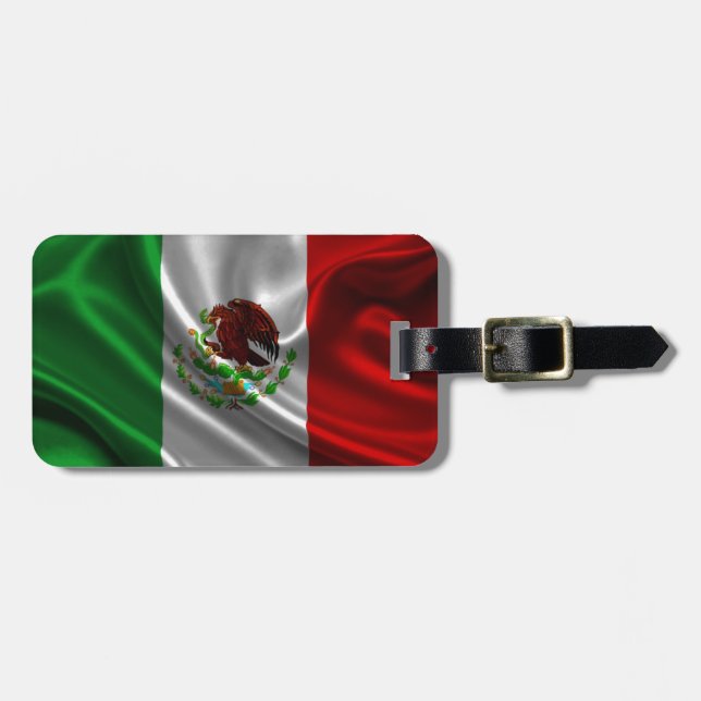 Mexican flag luggage tag (Front Horizontal)