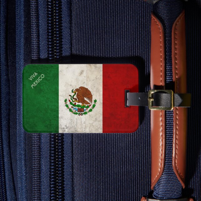 Mexican Flag Luggage Tag (Front Insitu 4)