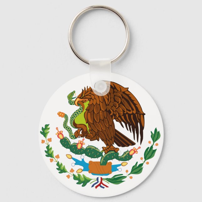 Mexican Flag / Mexican Coat of Arms Keychain (Front)