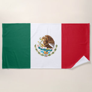 Mexican Flag (Mexico) Beach Towel