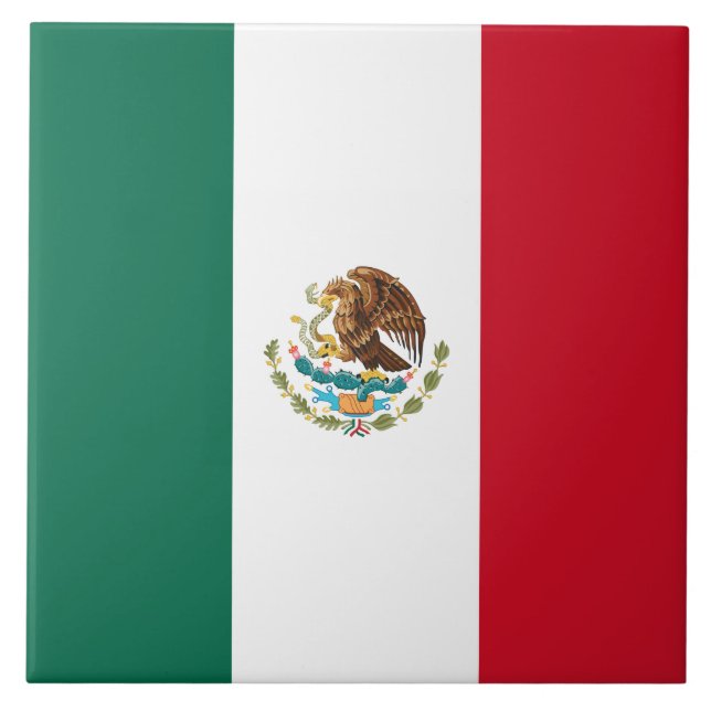 Mexican Flag (Mexico) Ceramic Tile (Front)