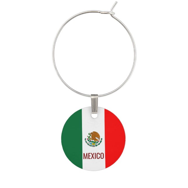 Mexican Flag Mexico Design Wine Charm (Front)