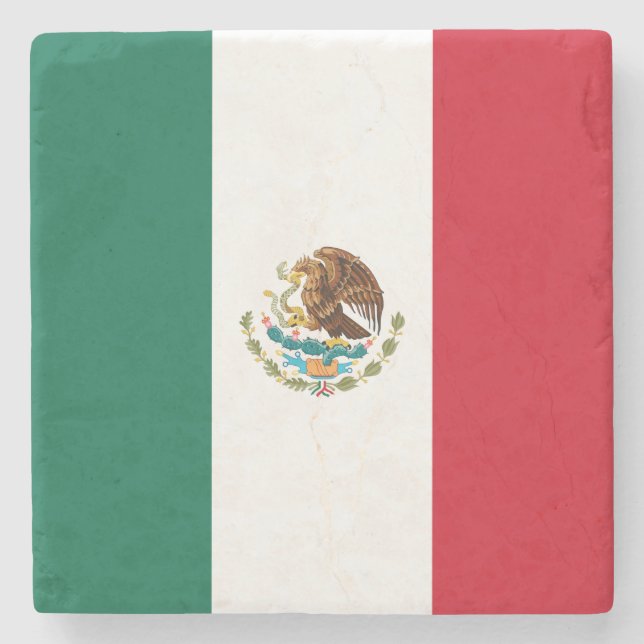 Mexican Flag (Mexico) Stone Coaster (Front)
