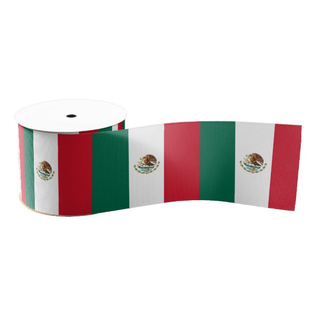 Mexican Flag & Mexico travel, holiday/sports Grosgrain Ribbon (Spool)