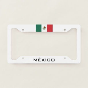 Mexican Flag Mexico White  License Plate Frame