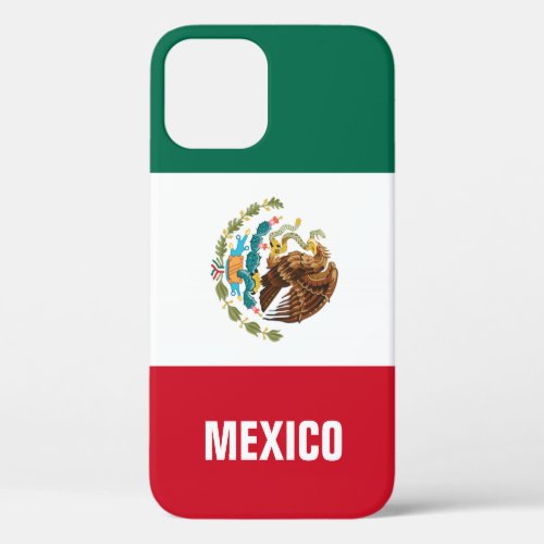 Mexican flag of Mexico personalized iPhone 12 Case