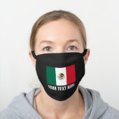 Mexican flag of Mexico personalized custom name Black Cotton Face Mask (Worn)