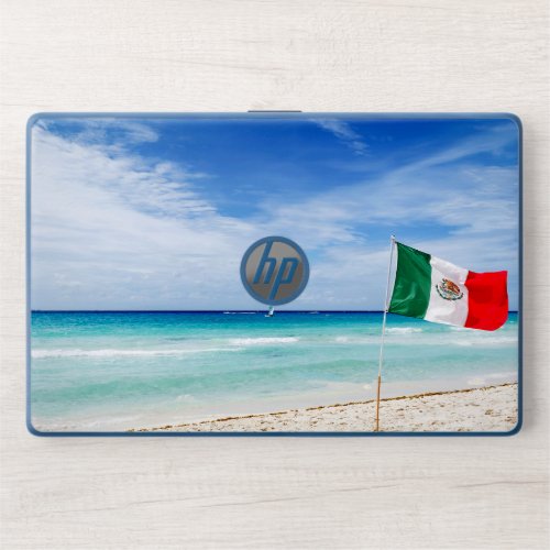 Mexican Flag on the Beach HP Laptop Skin