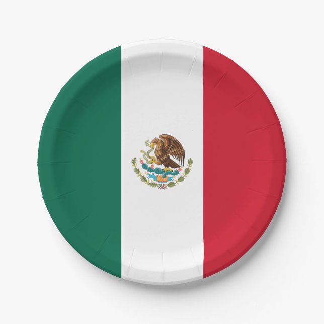 Mexican Flag Paper Plates (Front)