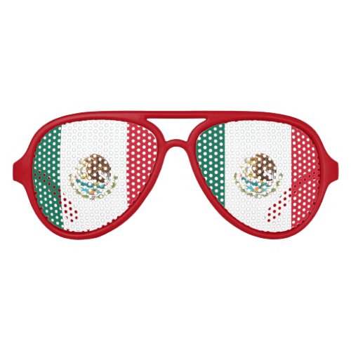 Mexican flag party shades  Fun Mexico sunglasses