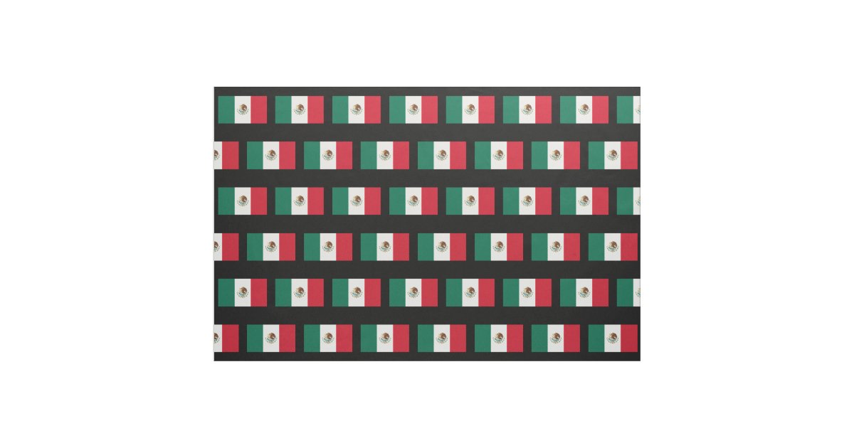 Mexican flag pattern custom fabric DIY textile | Zazzle