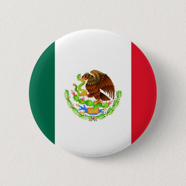 Mexican Flag Pinback Button (Front)
