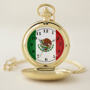 Mexican Flag Pocket Watch by NatureTales at Zazzle