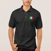 Mexico black white Mexican flag custom personalized Polo shirt