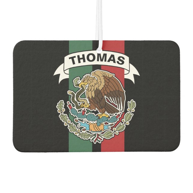Mexican Flag Race Stripes Personalized Air Freshener (Front)