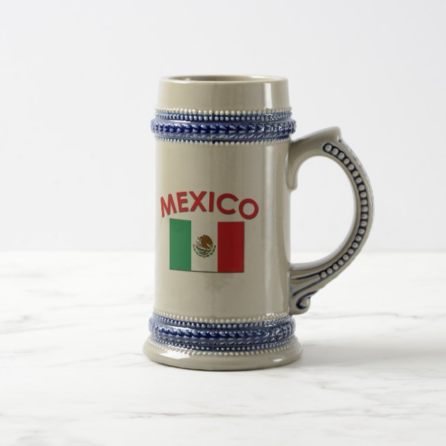 Mexican Flag (Red) Beer Stein (Right)