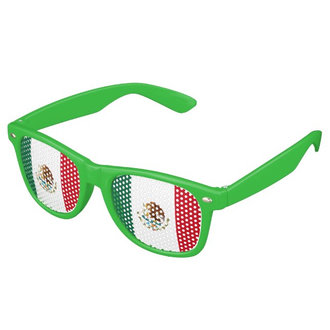 Mexican Flag Retro Sunglasses (Angled)