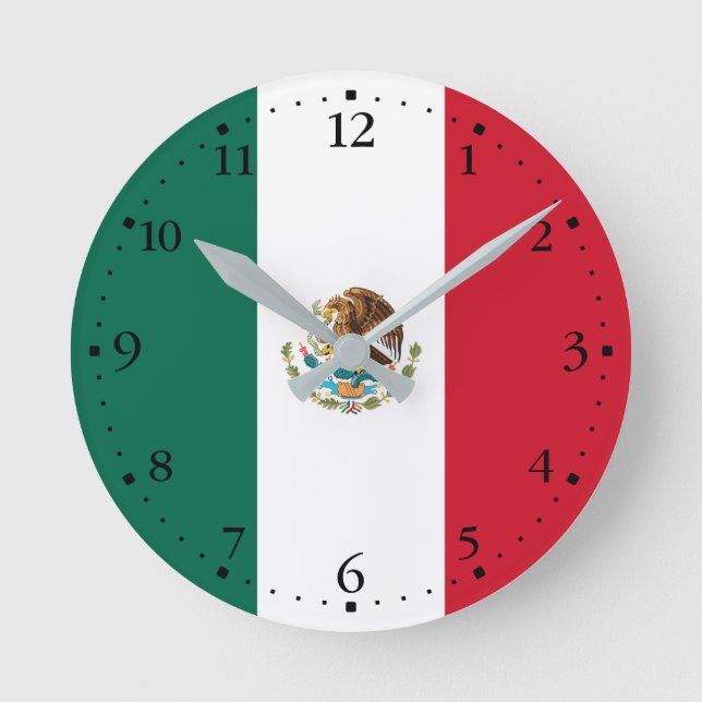 Mexican Flag Round Clock (Front)
