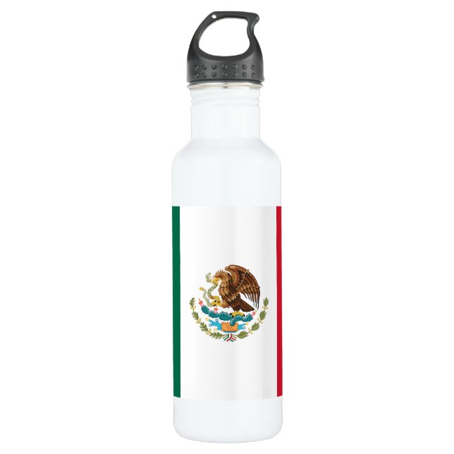 Mexican Flag Stainless Steel Water Bottle (Front)