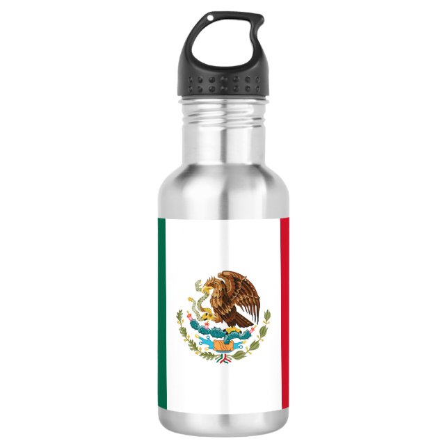 Mexican Flag Stainless Steel Water Bottle (Front)