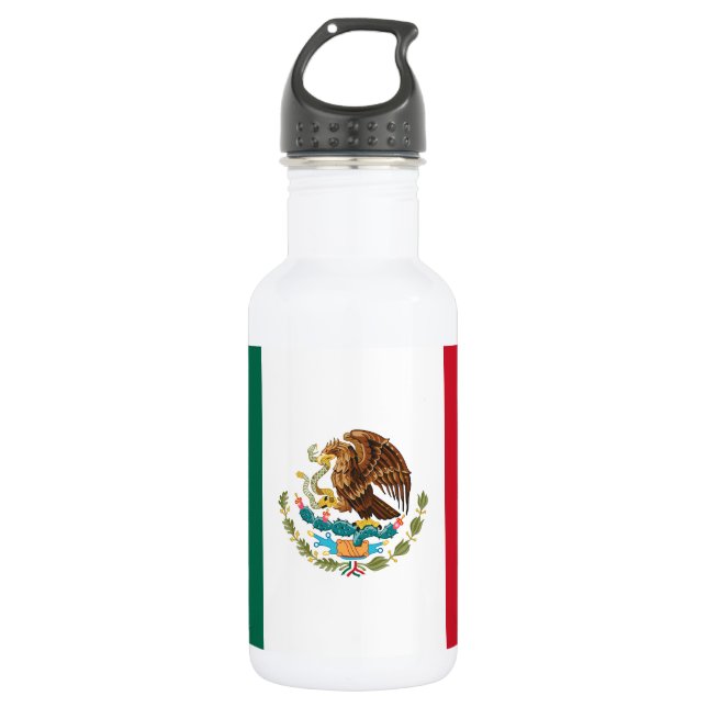 Mexican Flag Stainless Steel Water Bottle (Front)